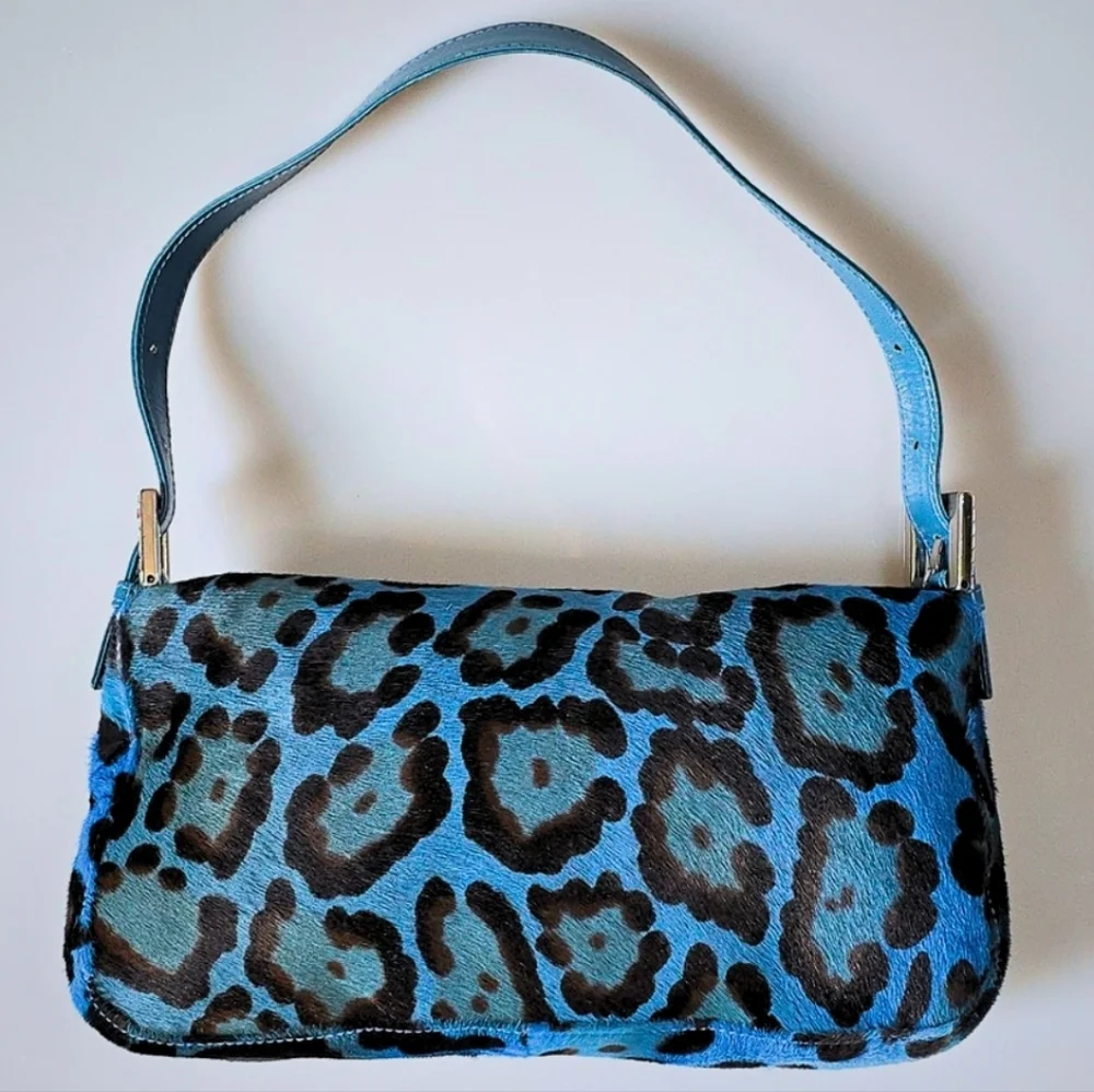 *SOLD**Fendi Baguette Pony Hair Leopard Print with Crystal Detail - Picture 4 of 15